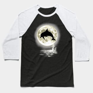 Dolphin Dancing in Moonlight Baseball T-Shirt